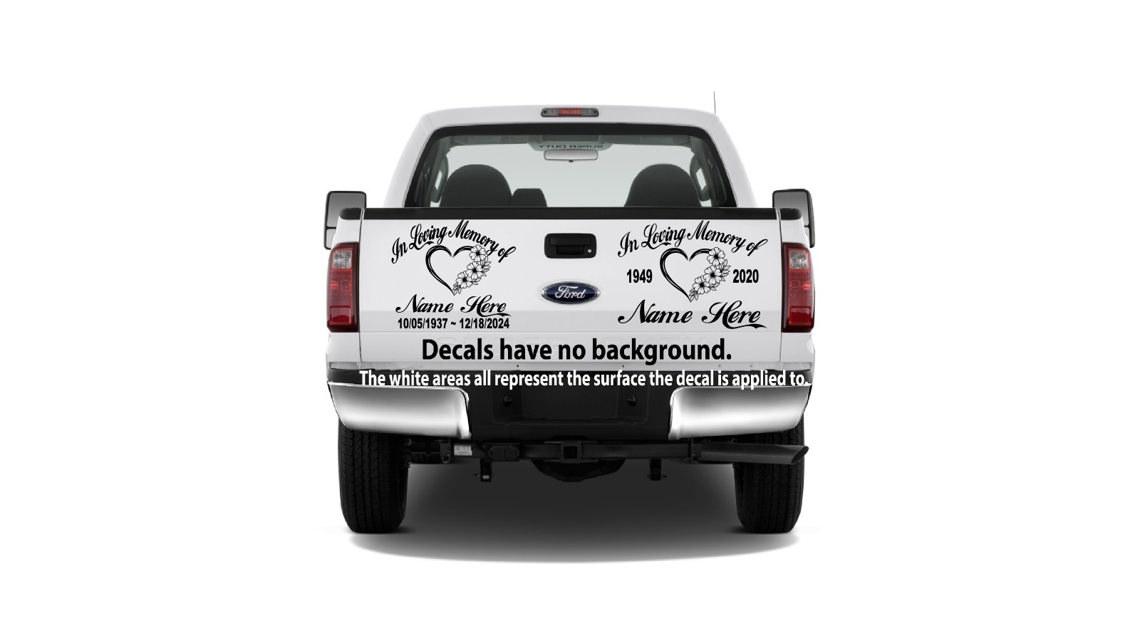 In Loving Memory Decal Heart Flower Butterfly Floral Car Window Vinyl Sticker 01