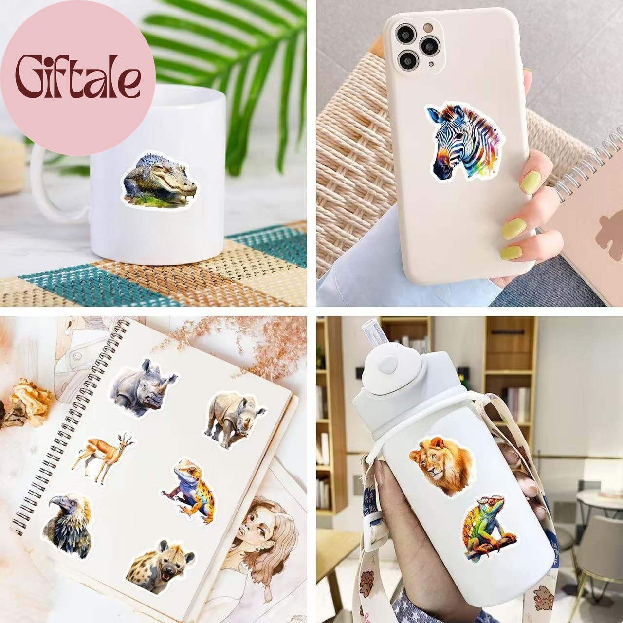 200 Pcs Cute Animal Stickers Bulk for Kids,Girls,Boys,Teens Adults.Waterproof Vi