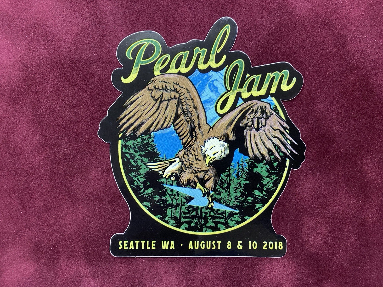 Pearl Jam 2018 Seattle Home Shows Concert Tour Sticker Aug 8 & 10Pearl Jam 2018