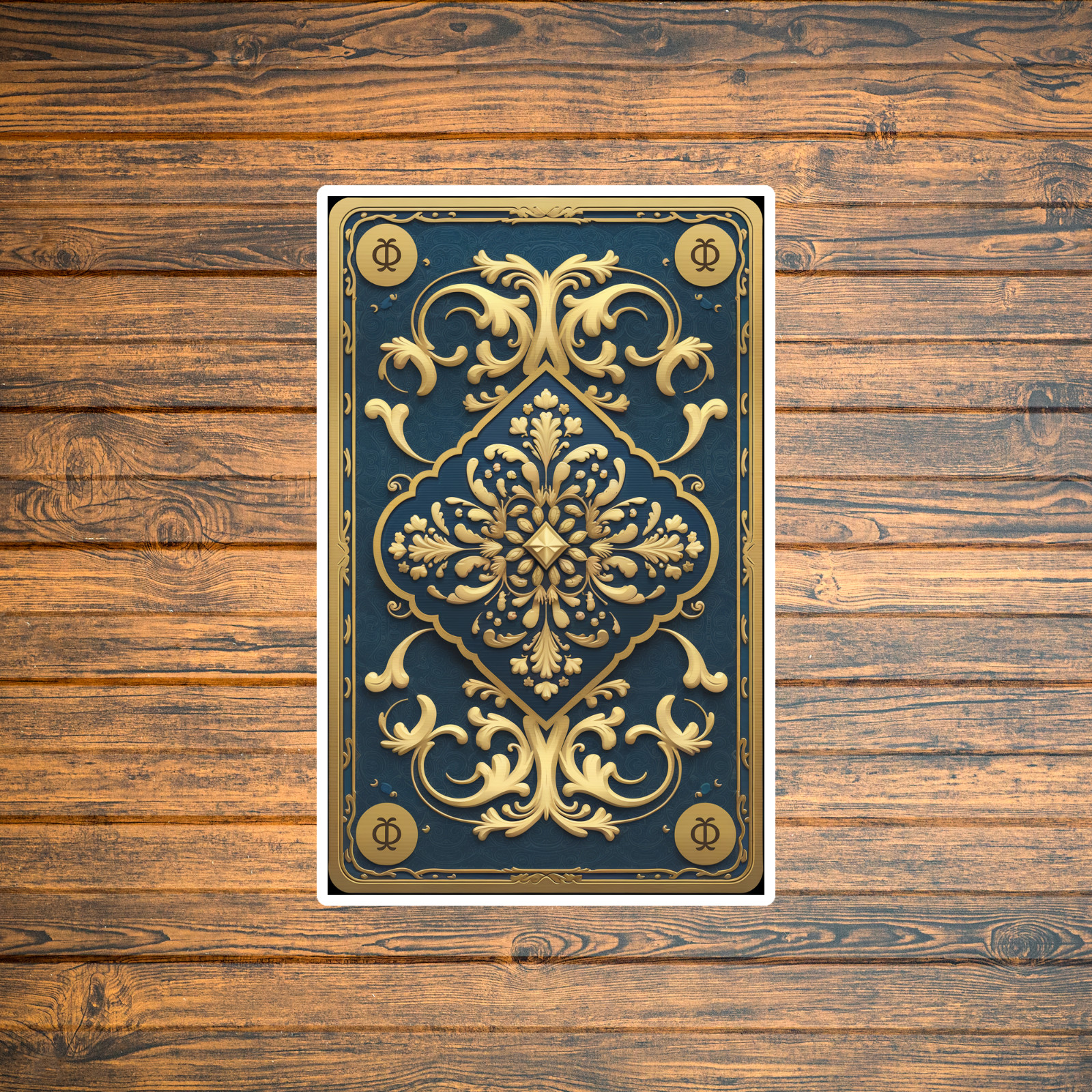 Elegant Baroque Gold Ornament Sticker – Intricate Decorative Embellishment Decal