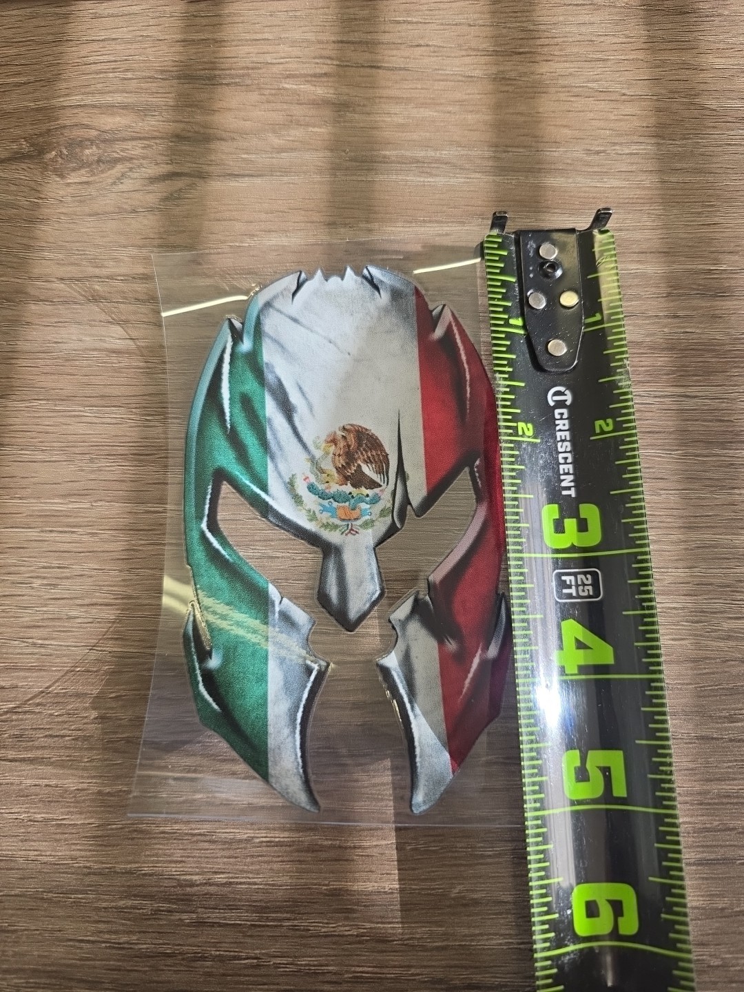 Mexico Flag Spartan Helmet Support UVDTF Decal Made In USA Waterproof