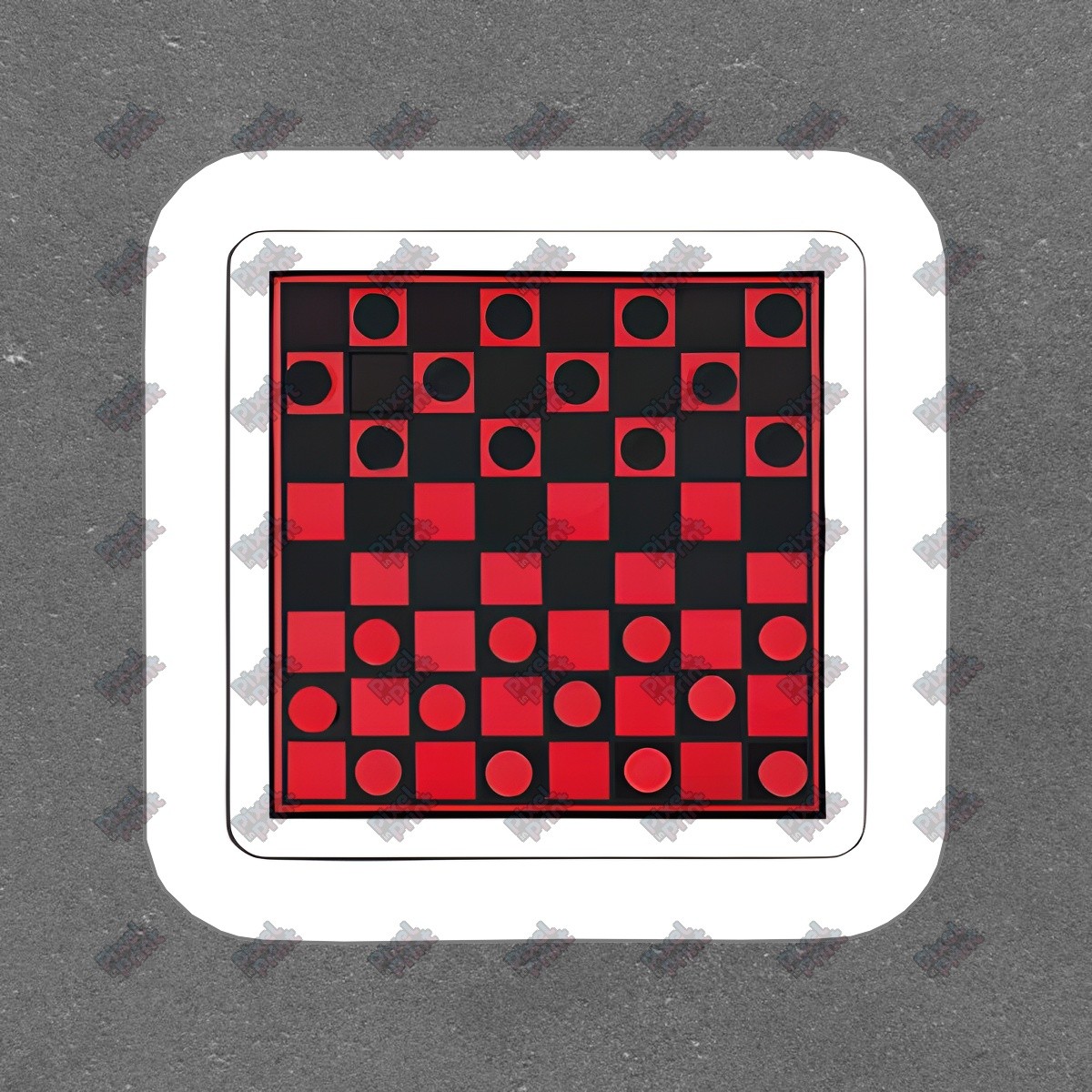Stylish Checkerboard Vinyl Sticker Red and Black Decal for Home Decor #461697