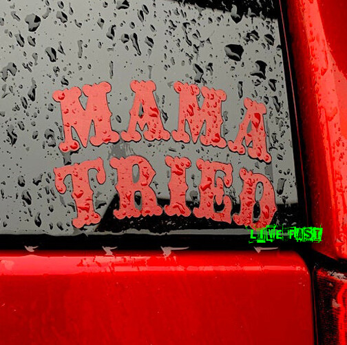 MAMA TRIED DECAL STICKER outlaw country music biker rebel merle haggard song