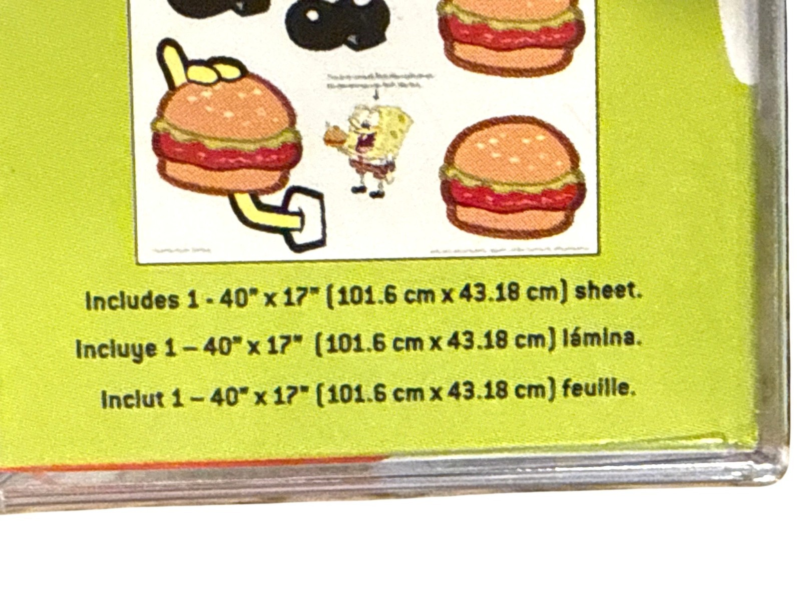 Vintage 2006 SpongeBob SquarePants Jumbo Wall Decals Reusable 40" x 17" Sheet