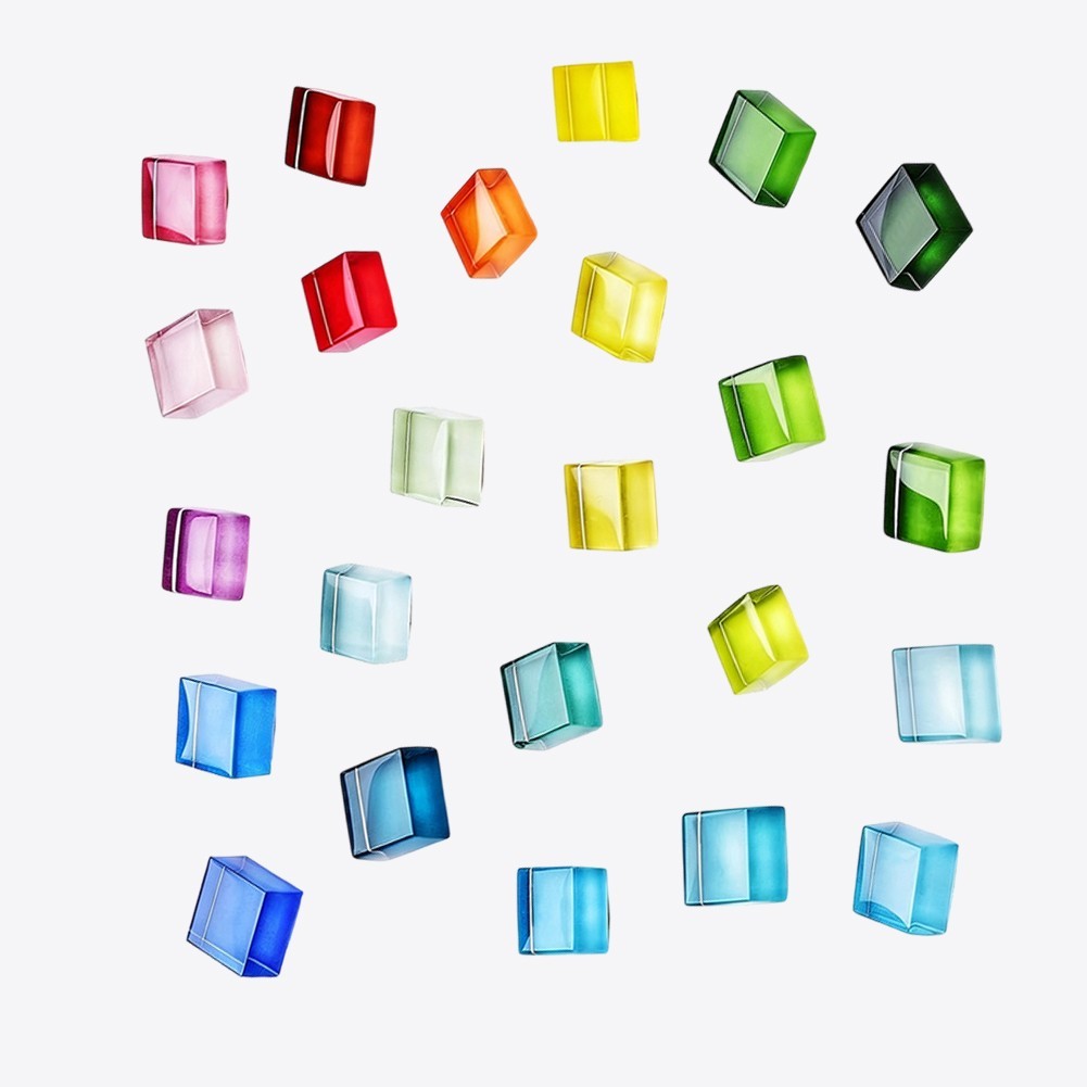 Handmade Colorful Glass for mosaic Fridge Magnets 1.5×1.5×0.6 cm for Home