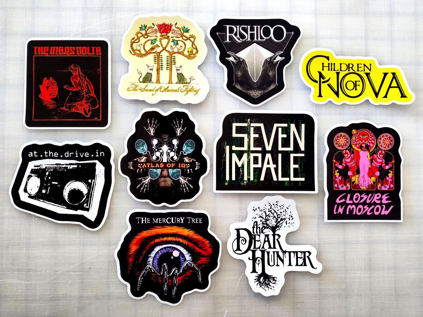 Progressive Rock Sticker Lot (10 Stickers) SET 1 at the drive in mars volta punk