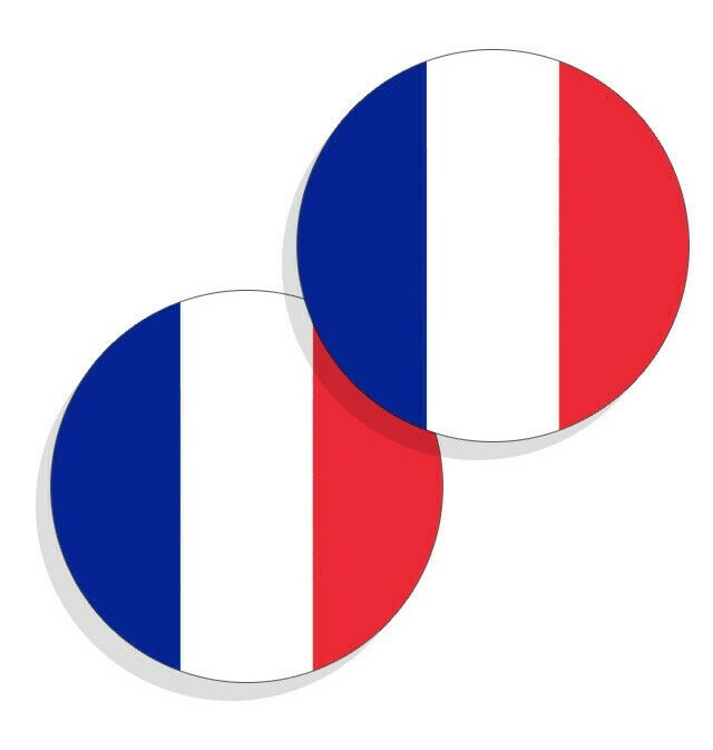 France Flag Stickers Flag Decals Vinyl Stickers Round Indoor Outdoor 4 pack