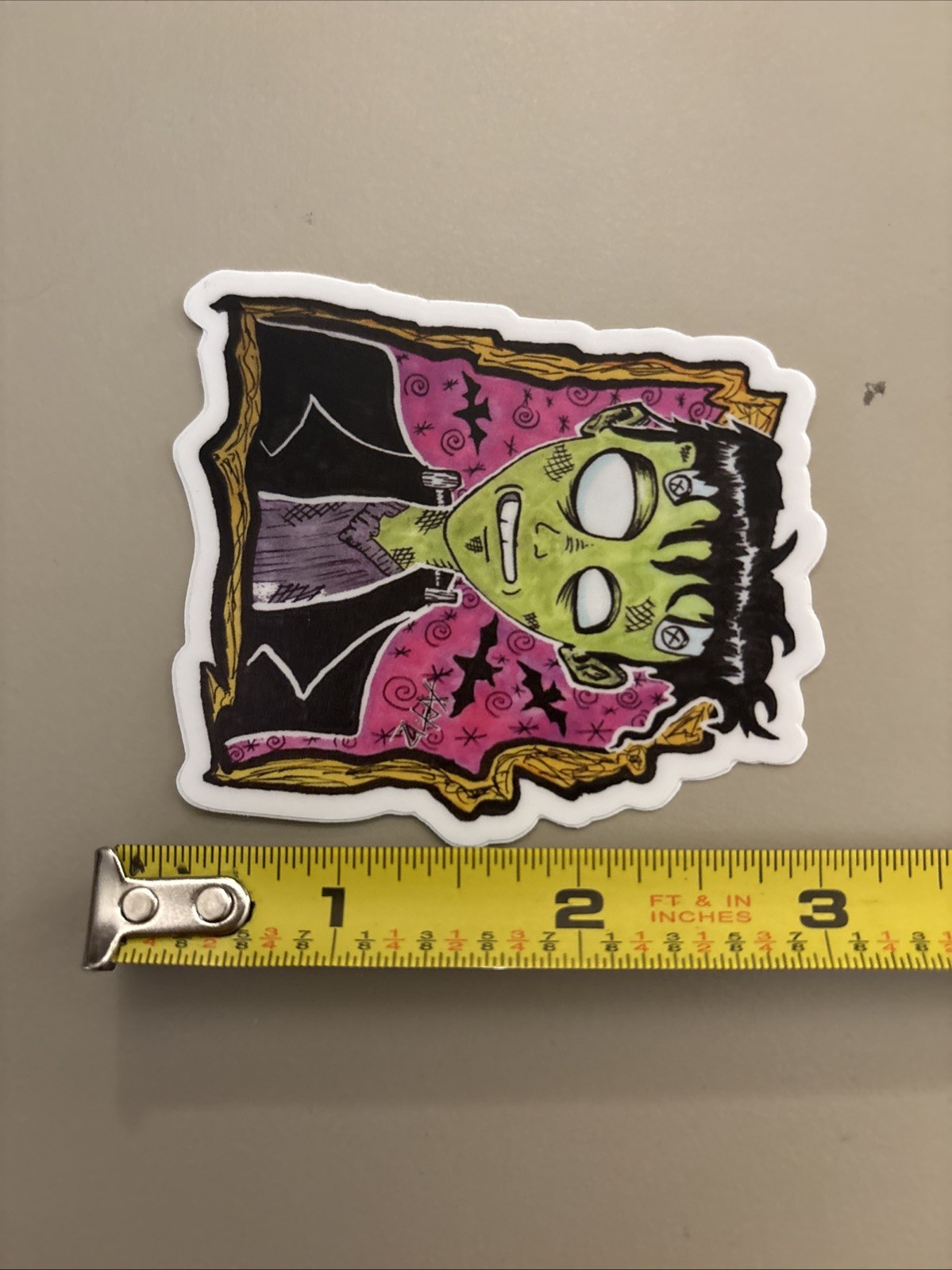 Frankenstein Monster (3 Pc Sticker Lot Dishwasher Safe) Halloween Movie Horror