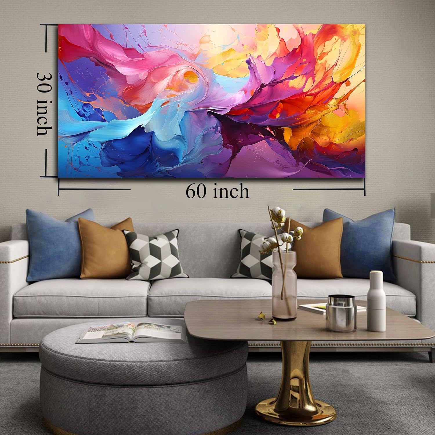 Abstract Wall Art for Living Room, Colorful Canvas Wall-Art for Bedroom, Print,