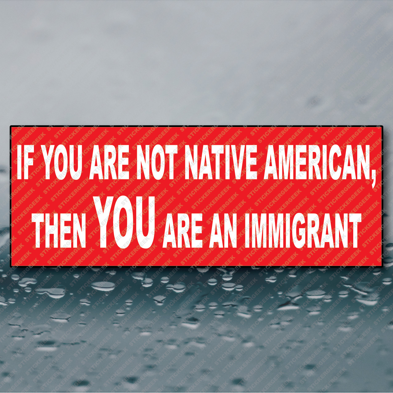 Anti Trump If You Are Not Native American Bumper Sticker Funny Prank Gag 8×3
