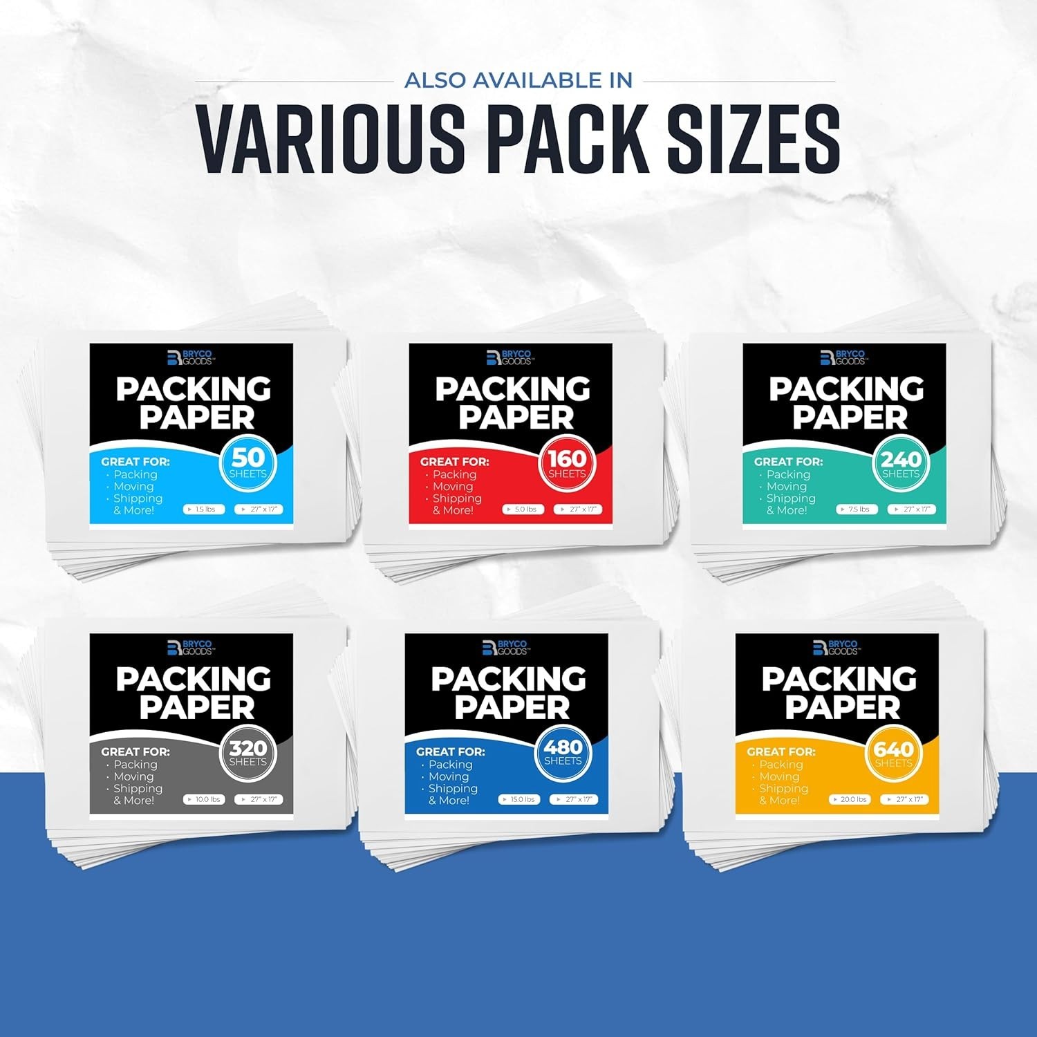 Packing Paper Sheets for Moving – 20Lb – 640 Sheets of Newsprint Paper – Must…