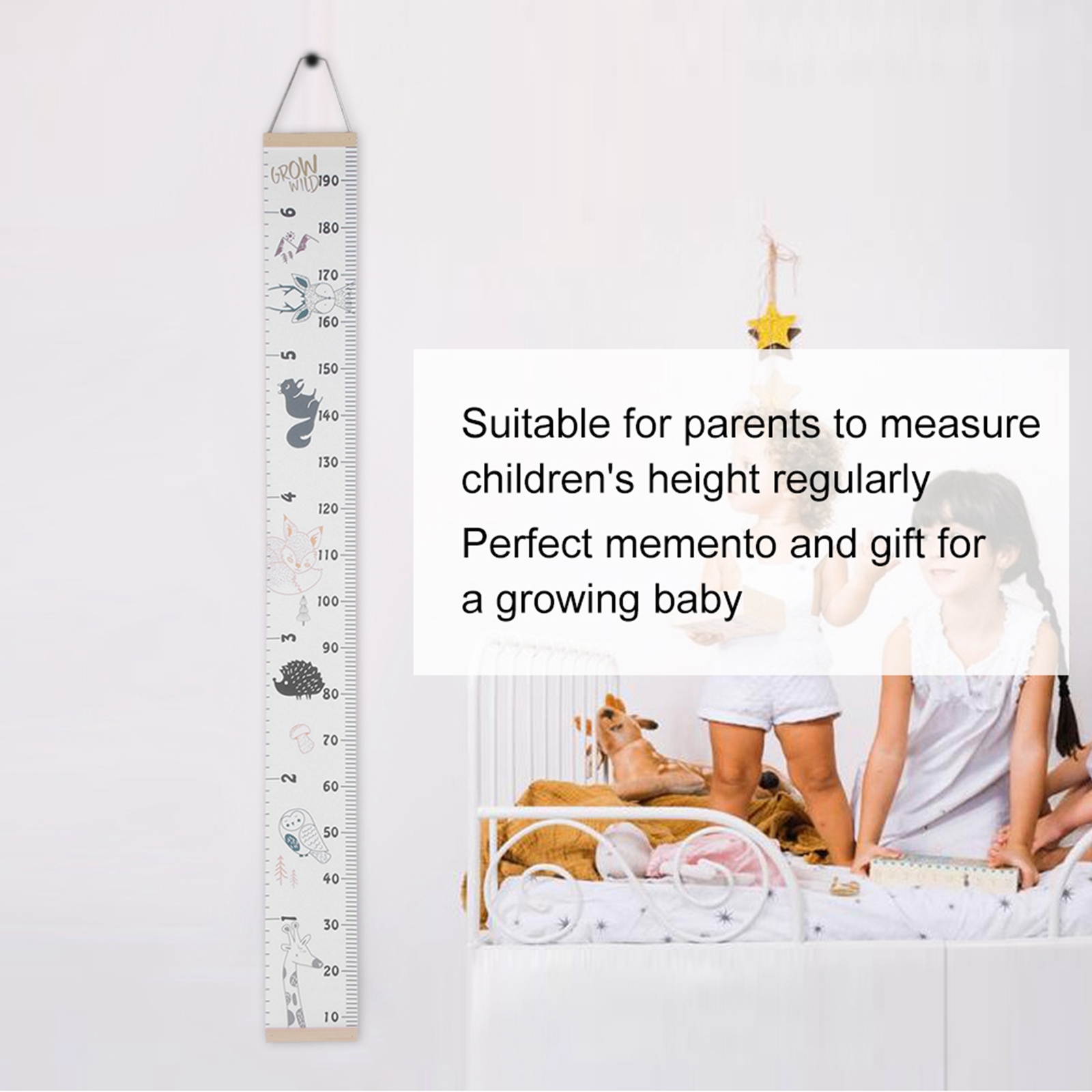 Cute Wall Sticker Height Measure Growth Chart Home Room Decoration Child Toy1♡