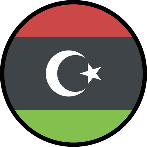 Libya Flag Circle Sticker Decal