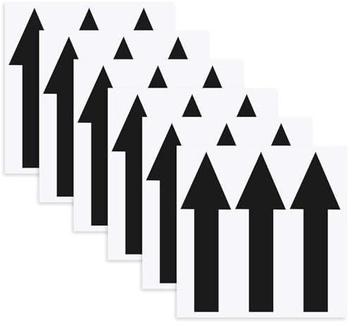 15 Pcs Arrow Stickers, Black, 8" x 2", Self-Adhesive PVC Decals | Waterproof & R
