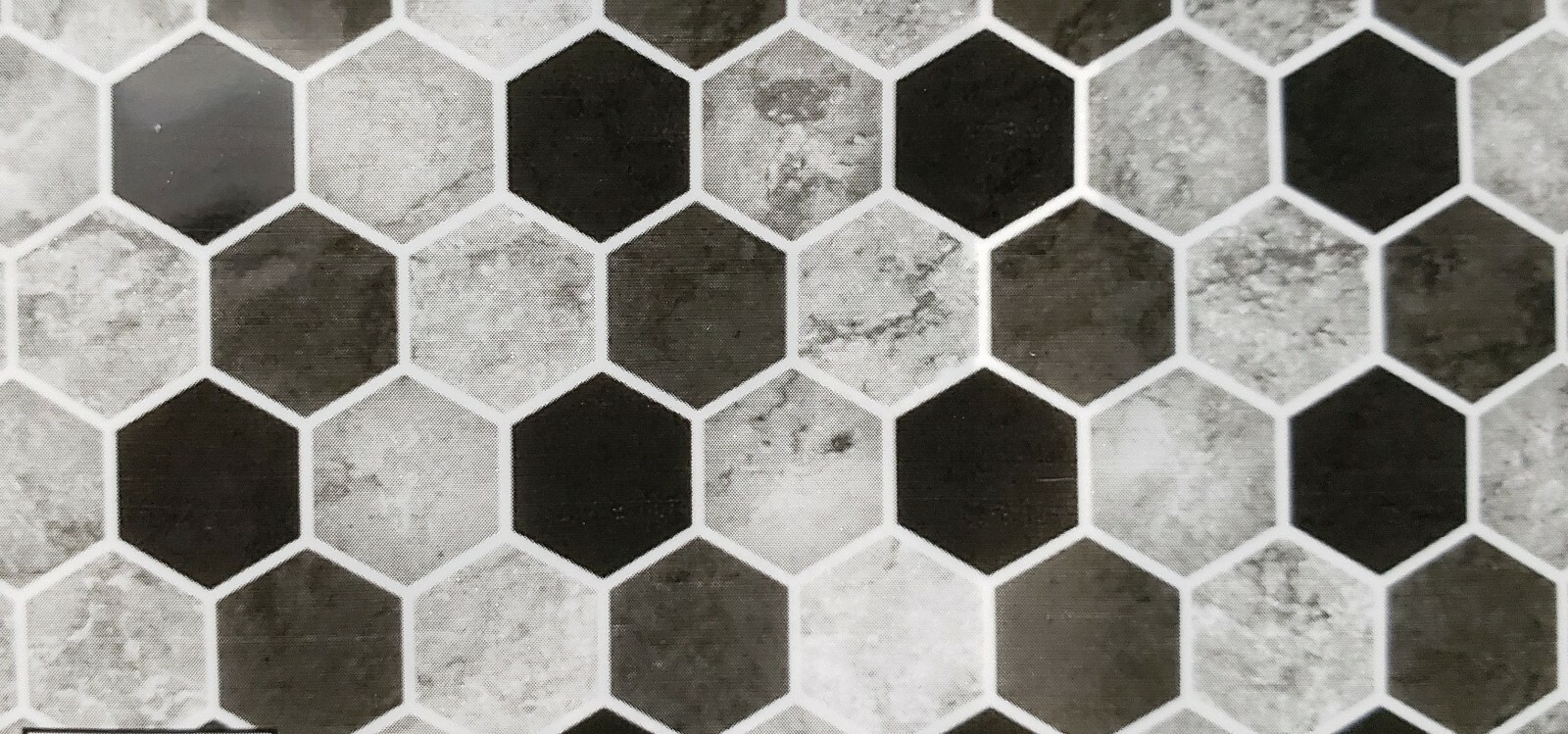 KITCHEN STOVE BACKSPLASH Sticker/Wall Decal, 30" x 18", MARBLE PENTAGONS, GR