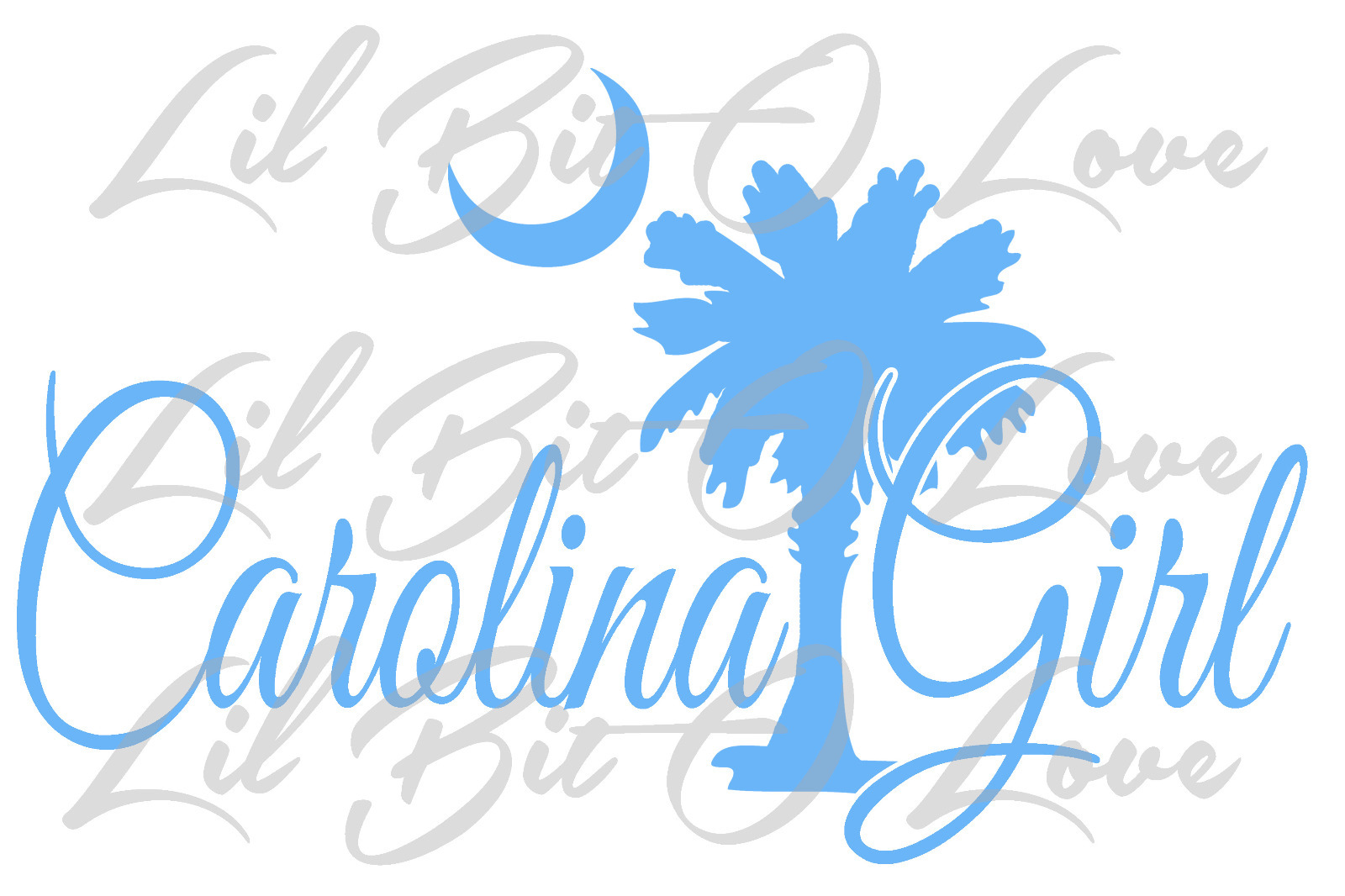 Palmetto & Moon Carolina Girl Vinyl Decal Sticker Palm Tree Car Auto Vehicle