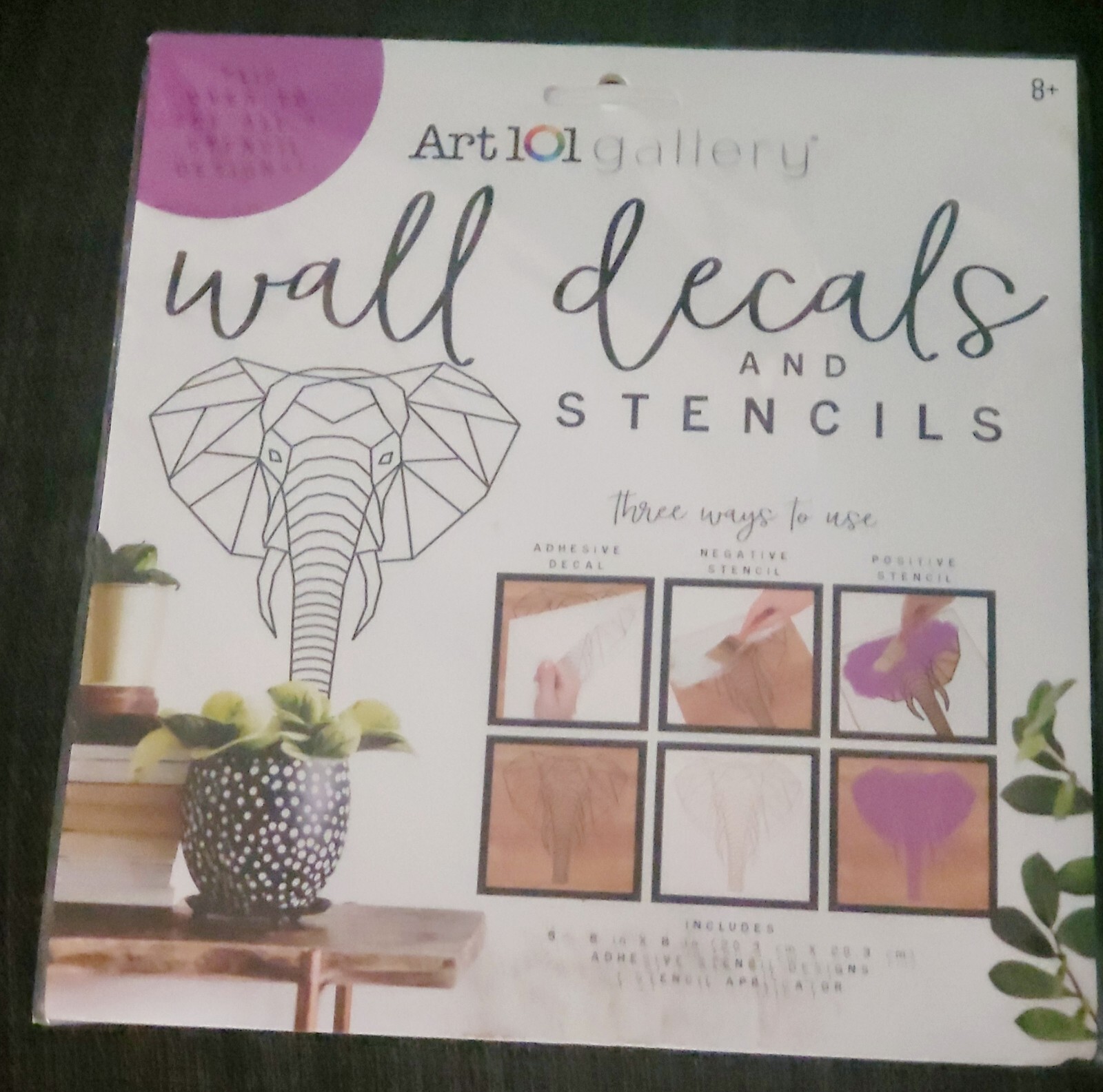 Art 101 Gallery Wall Decals & Stencils- Includes 5- 8×8" Adhesive Stencils