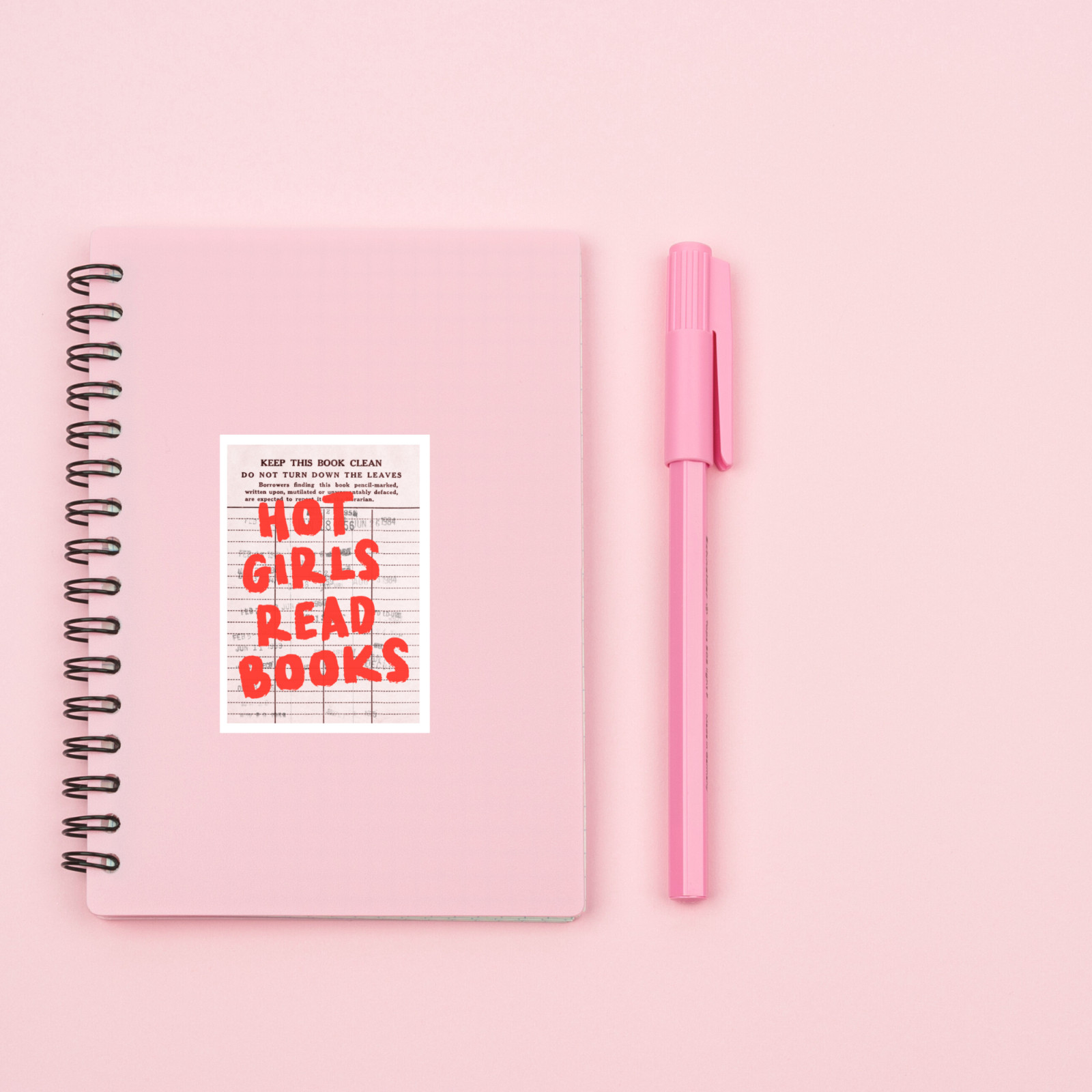 Hot Girls Read Books Vinyl Sticker 3.5in Reader Quote Library Card Bookish Decal