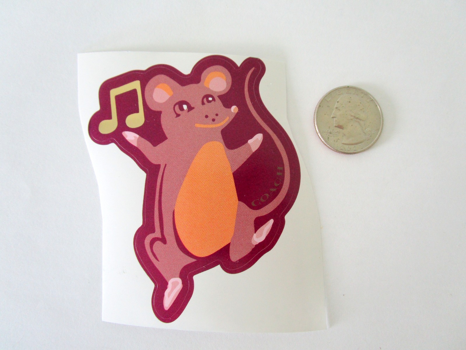 COACH Party Mouse Single Sticker Holding Music Notes