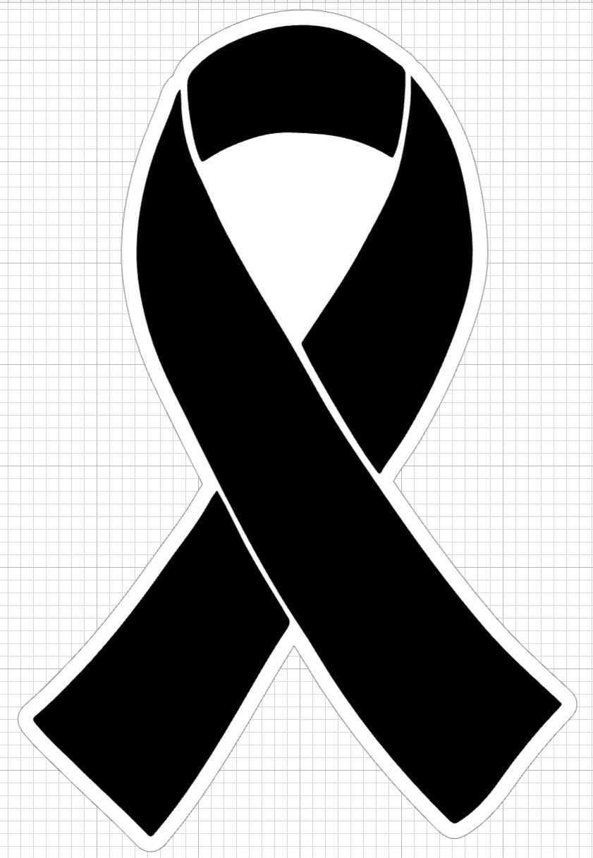Cancer Awareness Ribbon Waterproof Vinyl Sticker Multiple Sizes, Colors