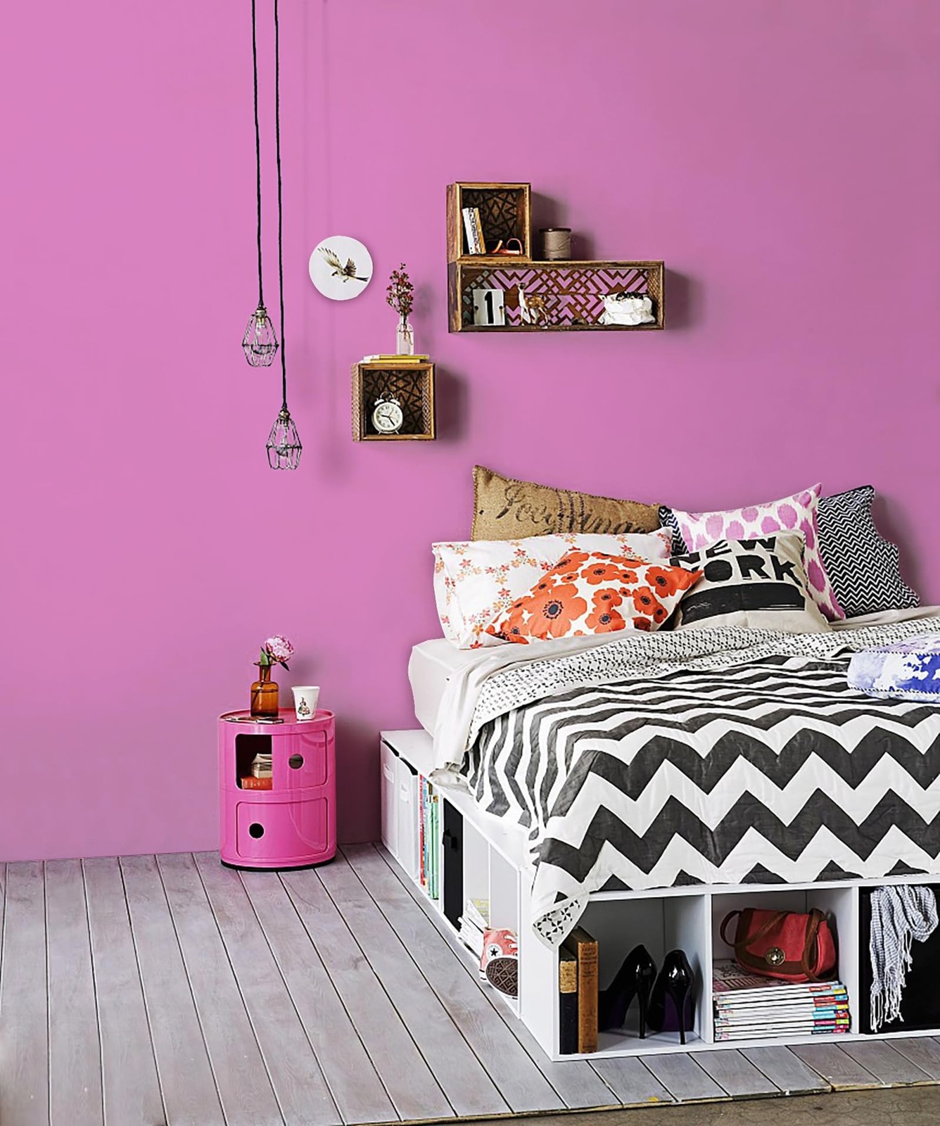 15.7"x197" Pink Peel and Stick Wallpaper Solid Color Pink Wallpaper Contact P…