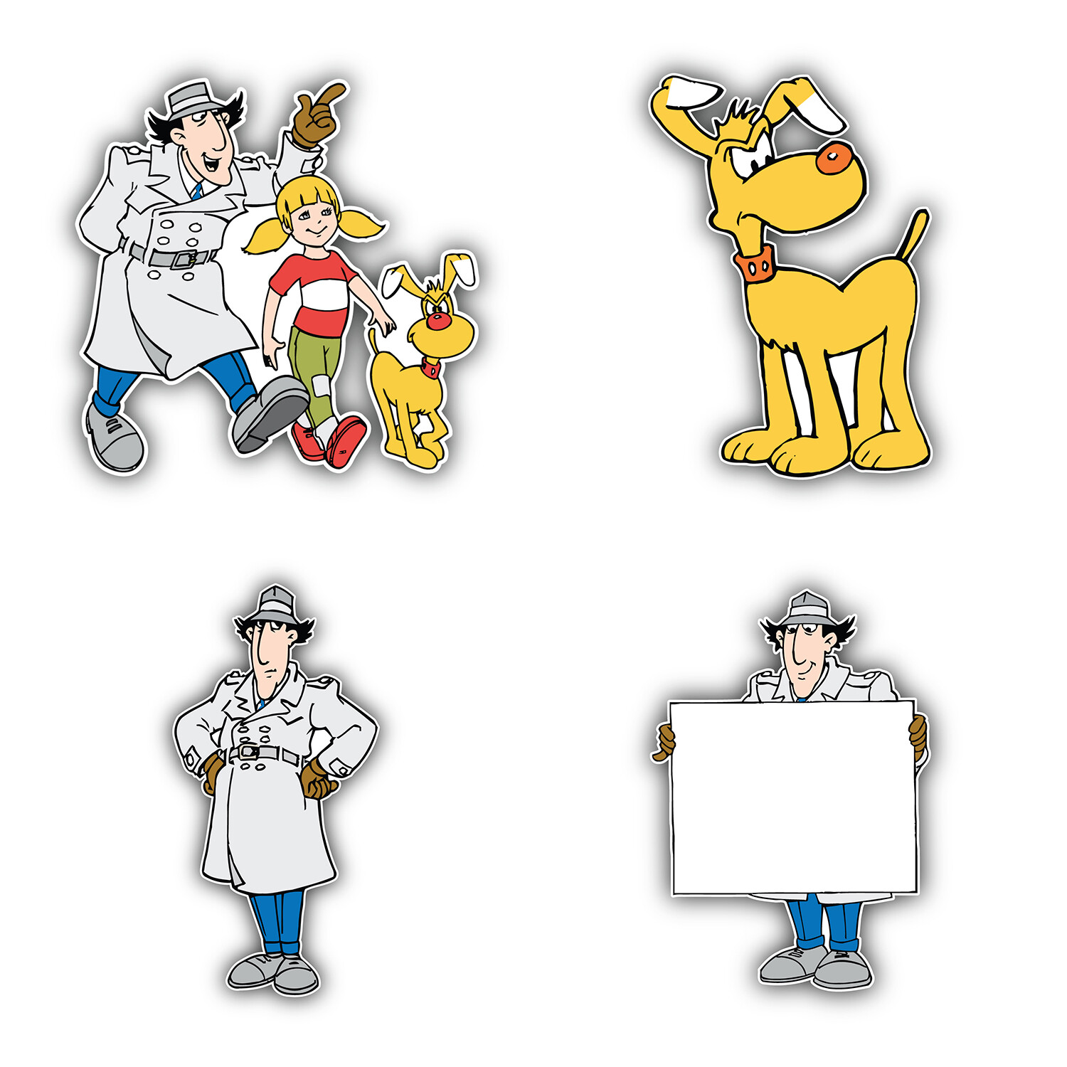 Inspector Gadget Cartoon Set Of 4 Vinyl Sticker Decal – 5" longer side ID:2