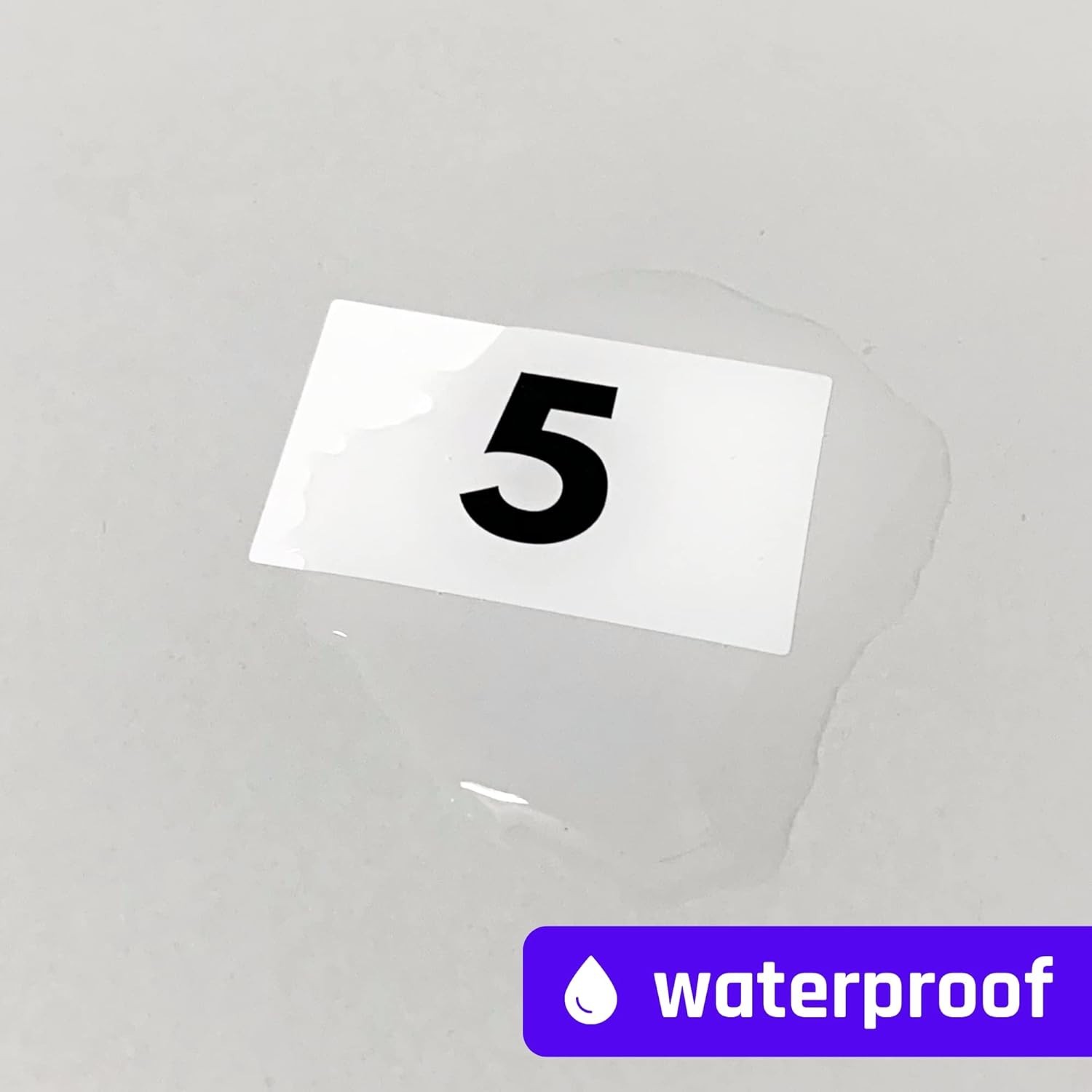 5 Sets, 1-100 Number Stickers Waterproof Vinyl – 1.5" x 1", Black Numbers
