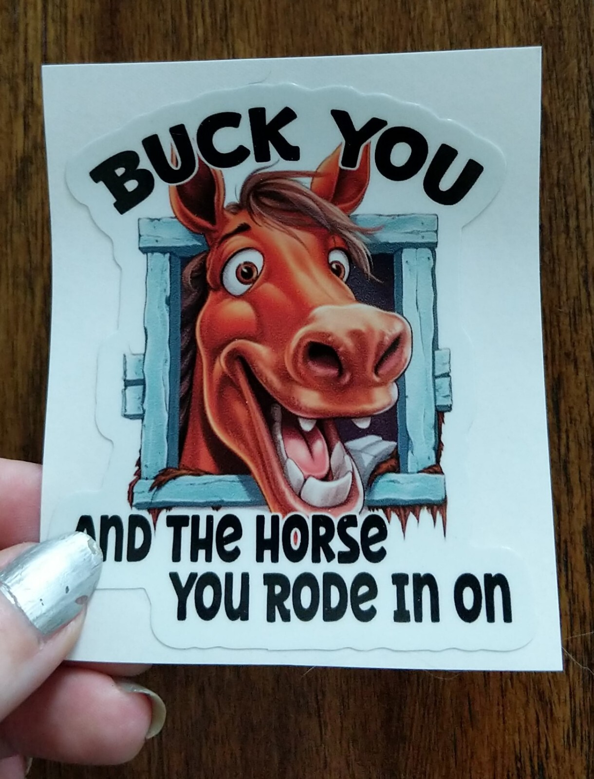 3.5" Buck You & Horse You Rode in On Decal Vinyl Sticker Equine Humor Funny Farm