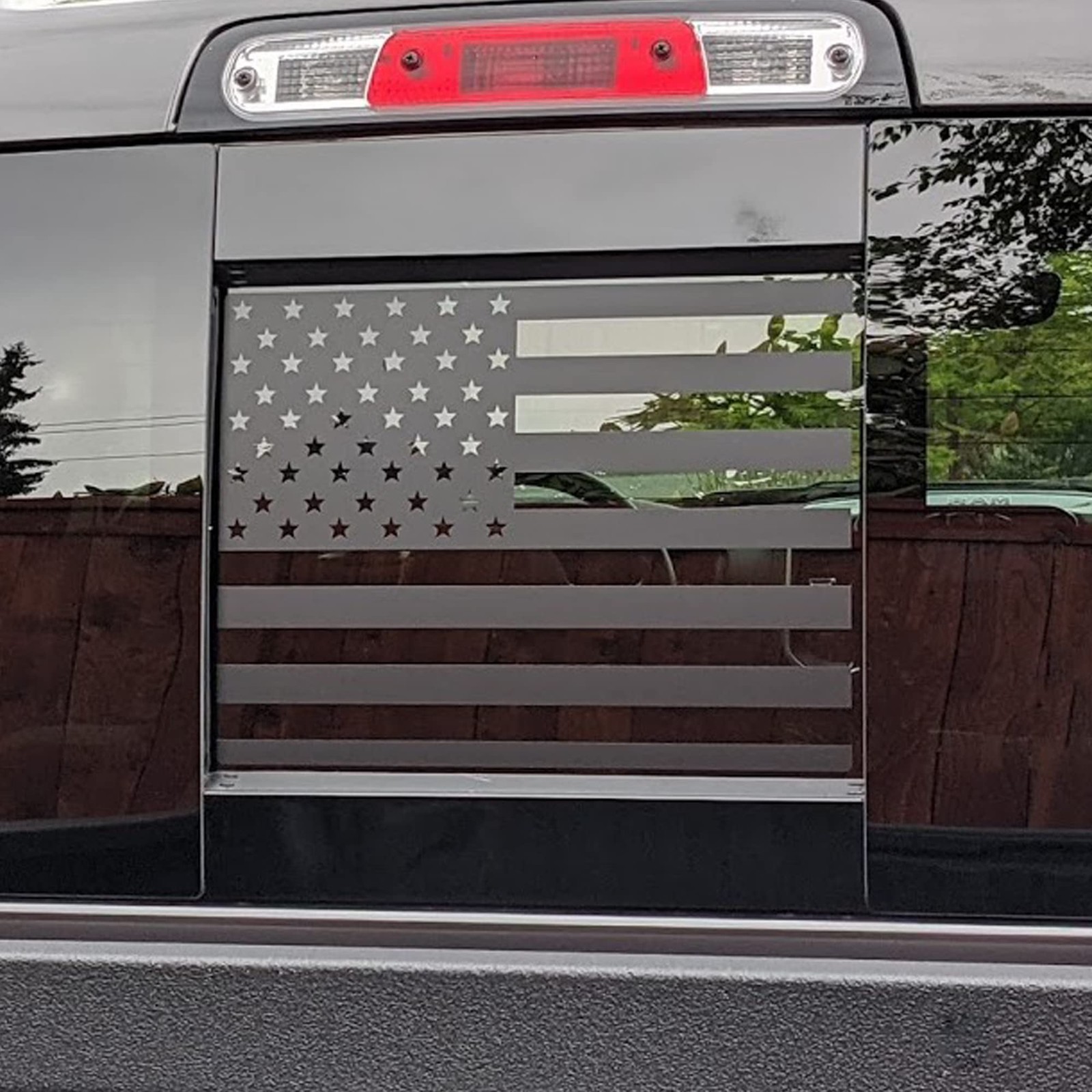 Rear Middle Window Decal Compatible with RAM 2019-2024 American Matte Black