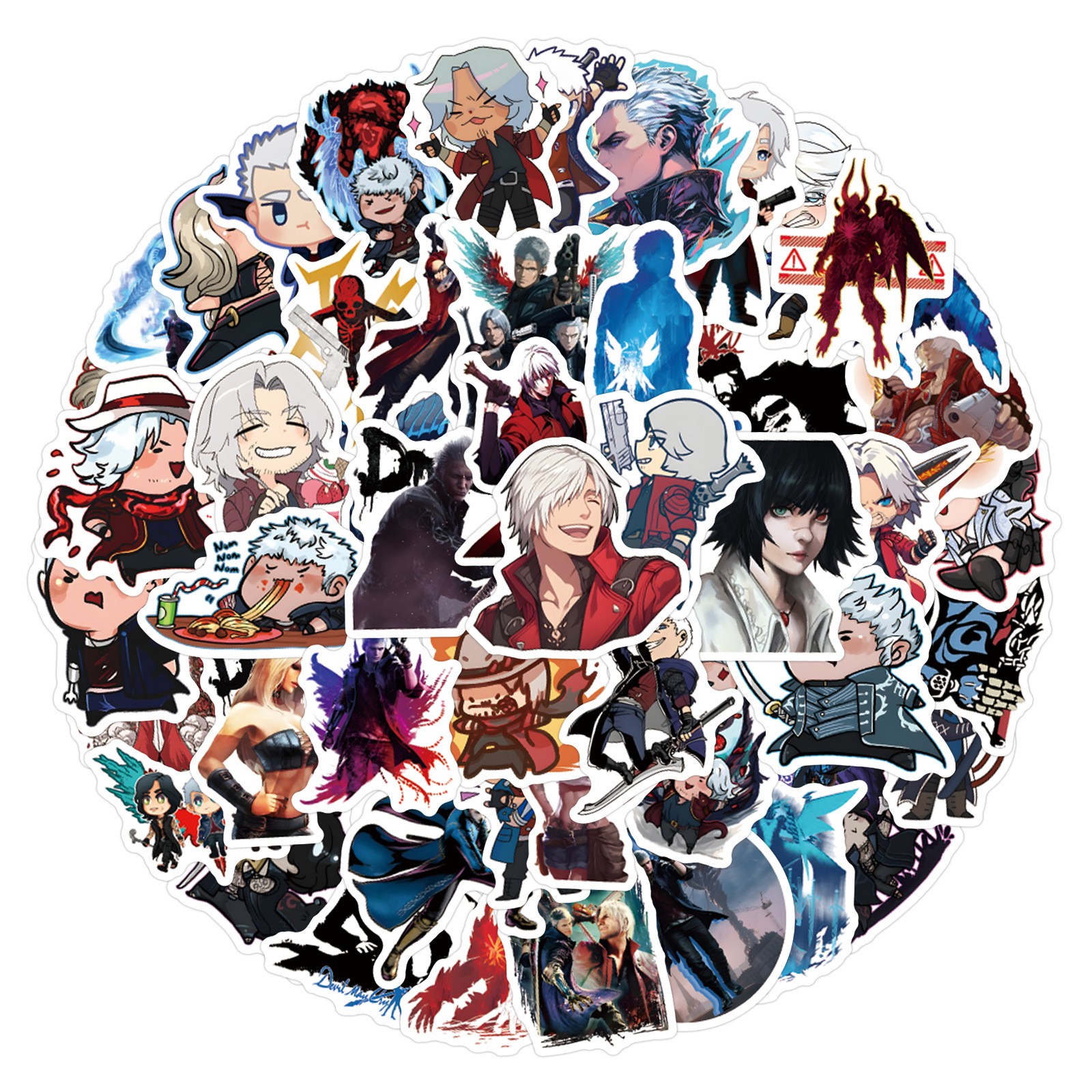 110Pcs Devil May Cry Stickers for Kids Teens Girls Scrapbooking Water Bottles