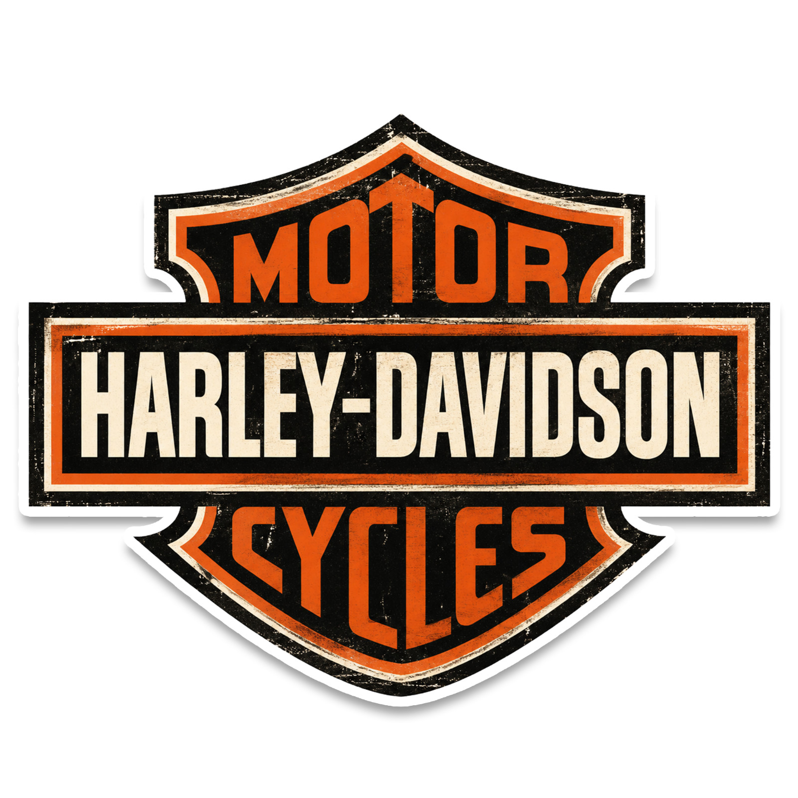 Harley Davidson Grunge Redesign Sticker 4 inch Vinyl Decal Motorcycle Bike