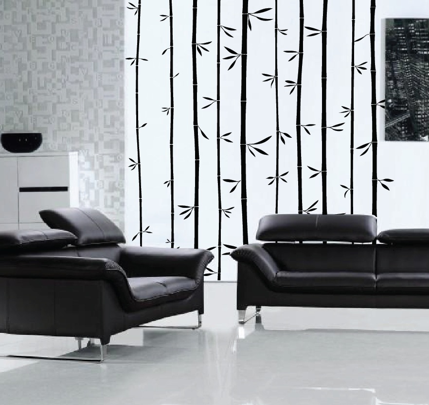 Large Wall Bamboo Tree Decal Forest Kids Vinyl Sticker Art Jungle Nursery Leaves