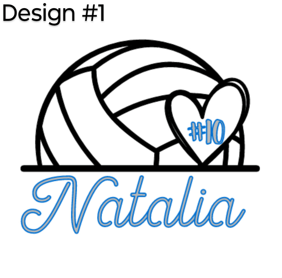 Personalized Volleyball Heat Transfer Vinyl Iron On Image DIY Shirts Tote Bags