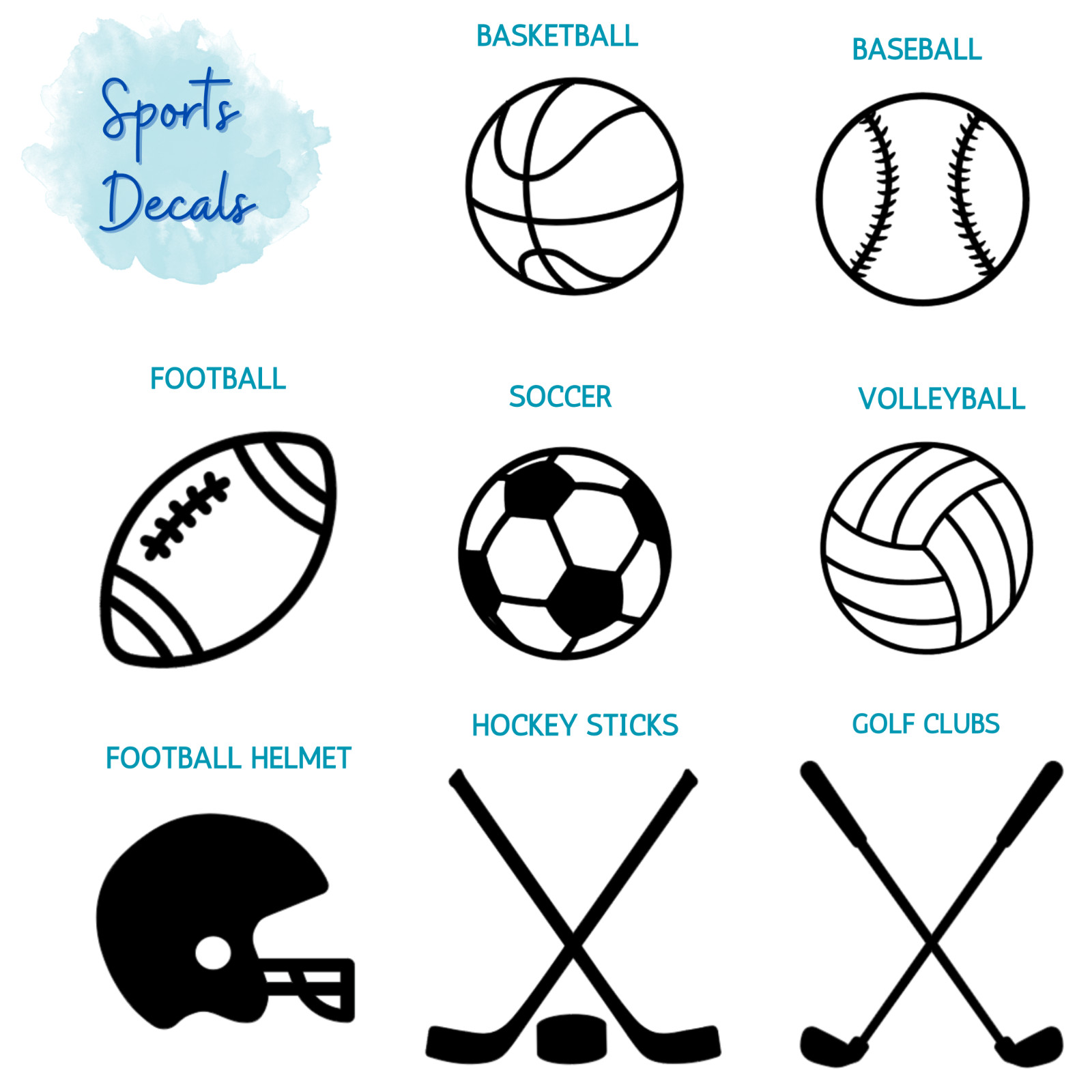 ✅ Sports Basketball Baseball Vinyl Decal Sticker Car Window Laptop Water Bottle