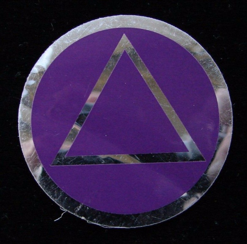 Alcoholics Anonymous AA Symbol Decal 3" Round Window Bumper Sticker Sober Token