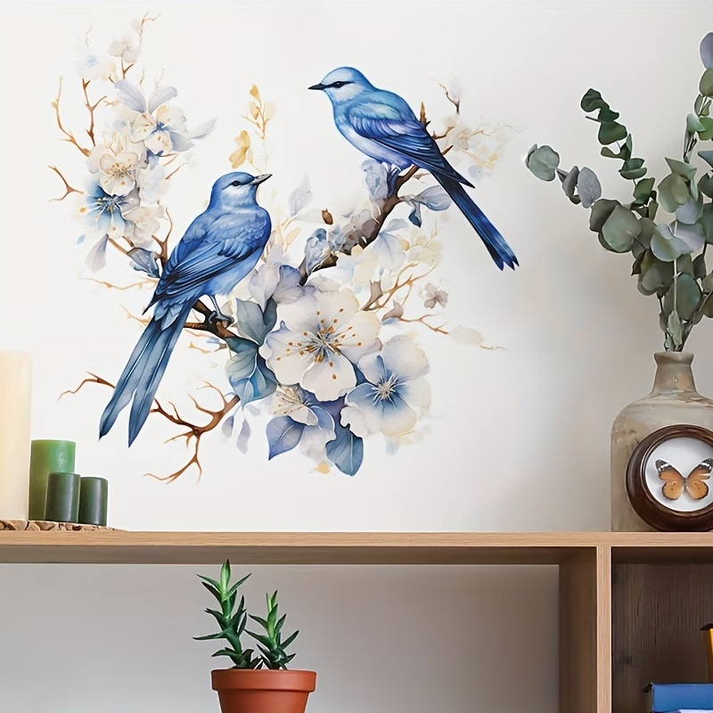 Birds Floral Animal Pattern Sticker Home Decoration Living Room Bedroom
