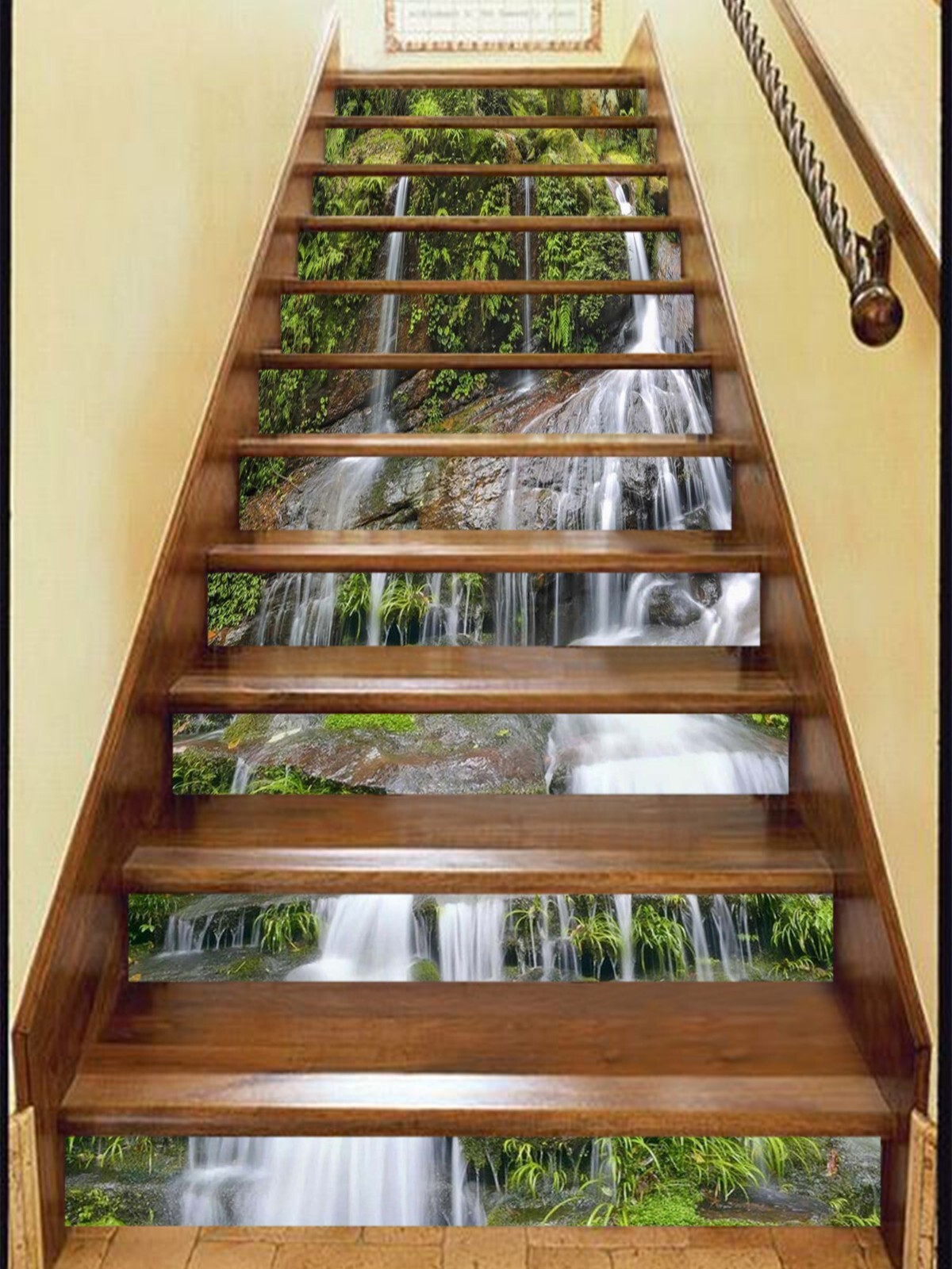 3D Waterfall Rock AZ1246 Stair Risers Decoration Mural Vinyl Wallpaper Kay
