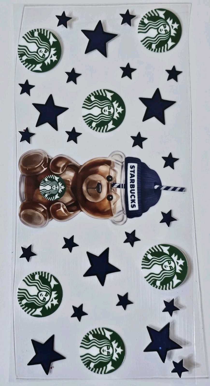 Starbucks Bear UV DTF Transfer Sticker Wrap Tumbler UVDTF BUY 10+ COMBINED SHIP