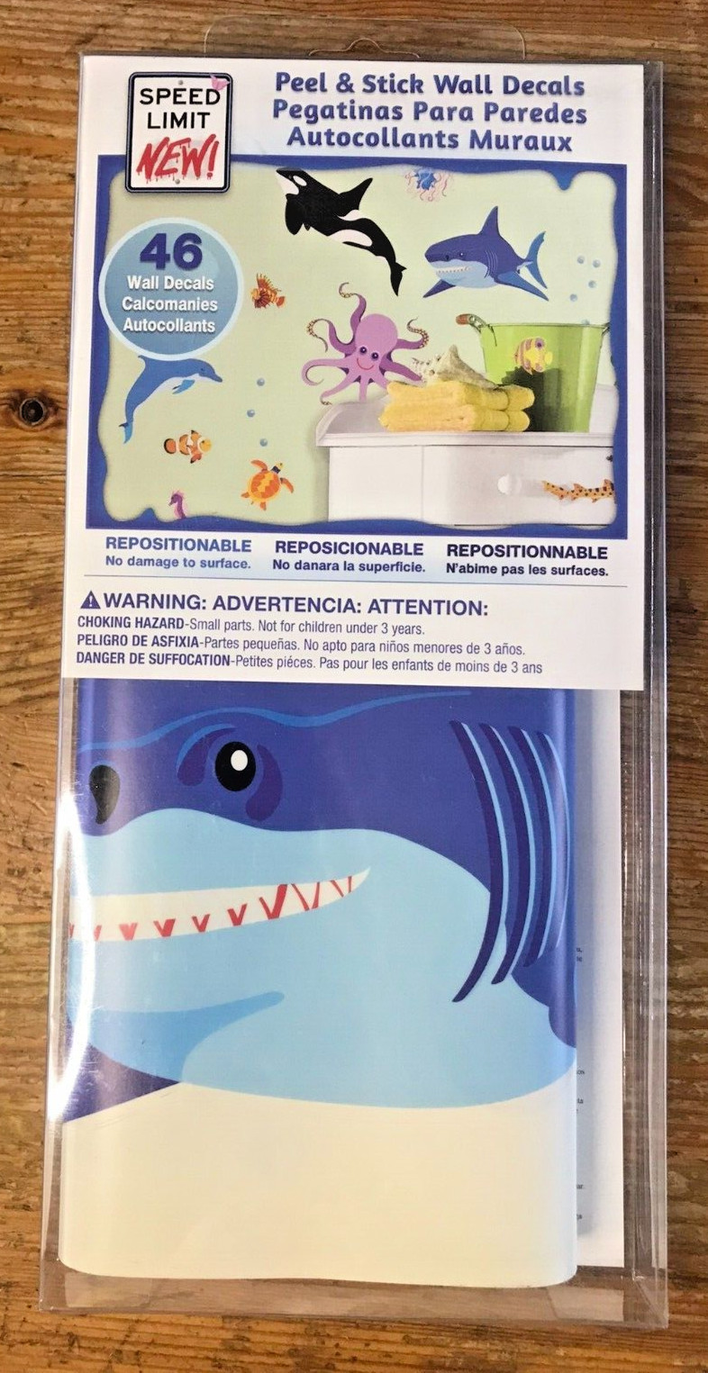 Ocean Animals Wall Graphics Kids Room Bathroom Decals New Sticker Set RoomMates