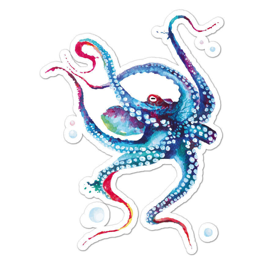 Watercolor Octopus Sticker Decal