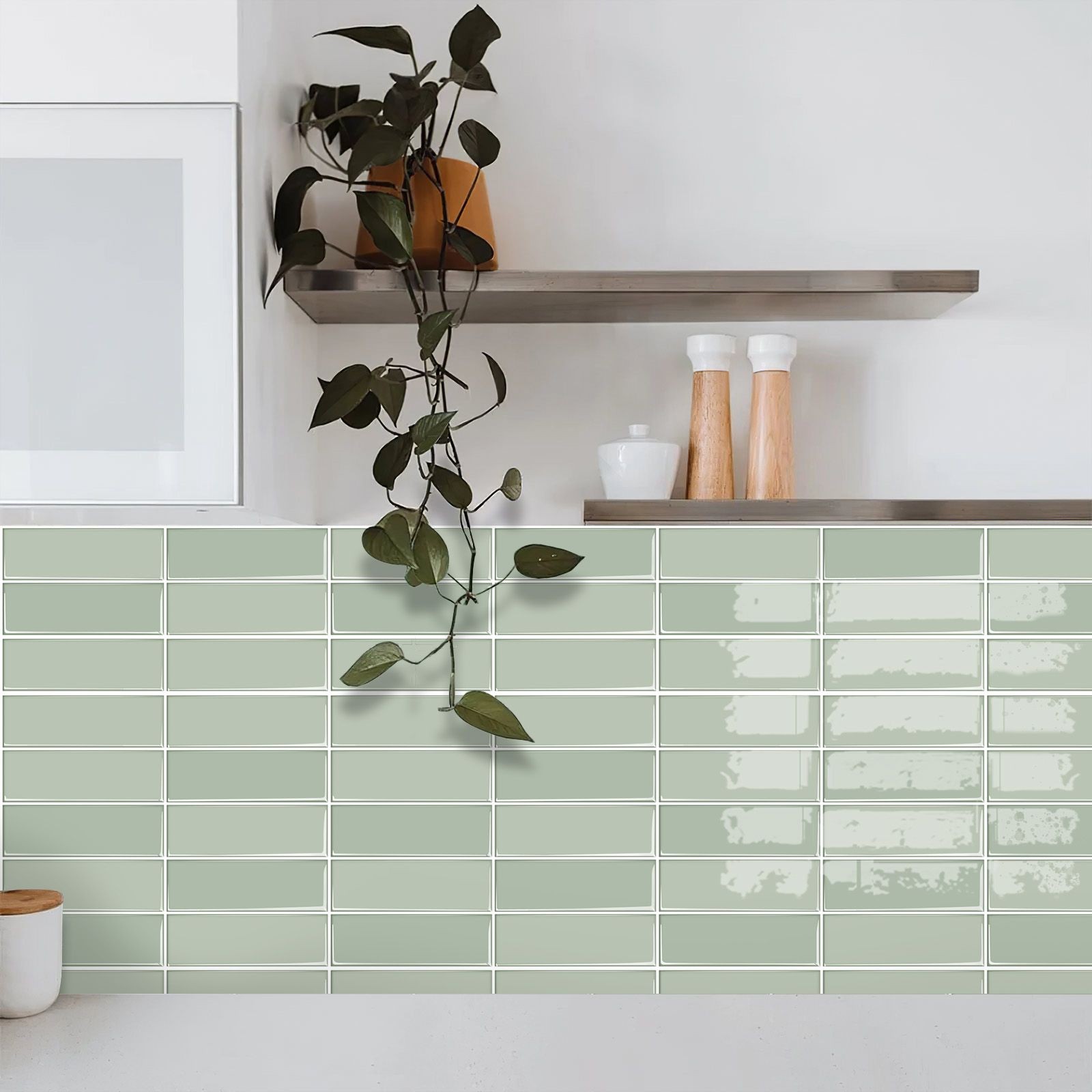 10 Pack Self Adhesive Wall Tiles 10×10" Subway Peel and Stick Backsplash DIY