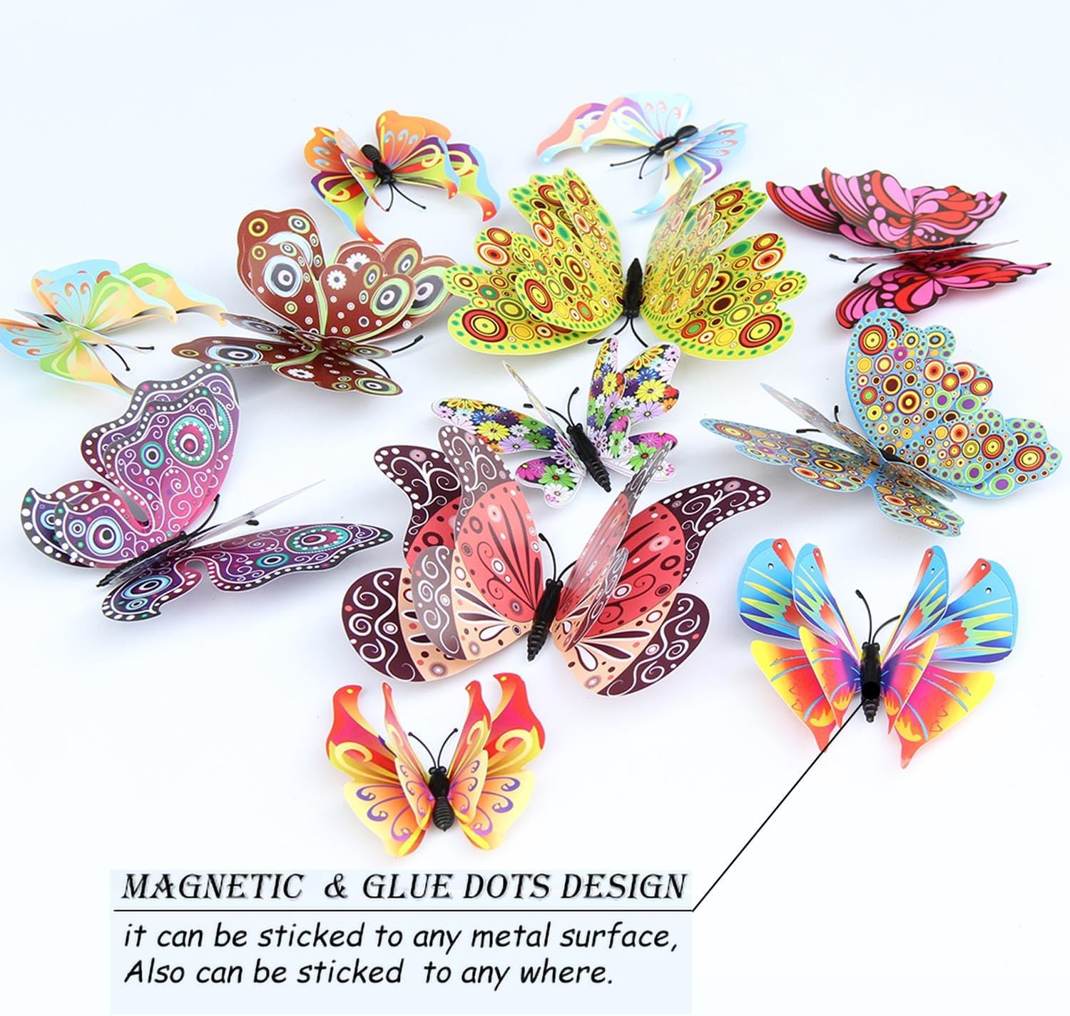 Butterfly Wall Decor 24/48 PCS, 3D Butterflies Stickers for Party Decorations wi