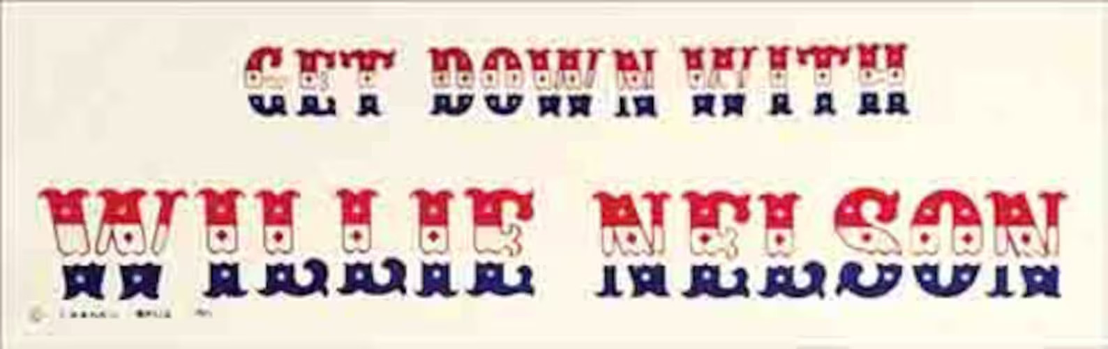 Vintage 1970's style Get Down With Willie Nelson *NEW* Vinyl Sticker 9" x 2.5