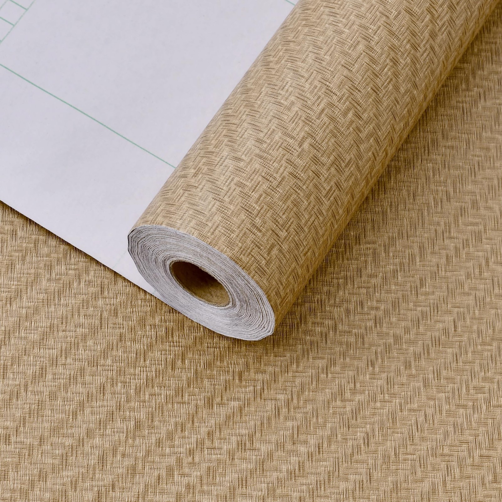 Haimin Fabric Wallpaper Textured Contact Paper (24in X 393in) Grasscloth Peel…