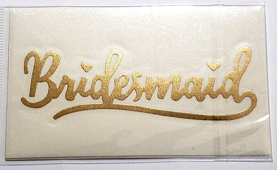 Celebrate It I DO CREW Gold Vinyl WEDDING Stickers – BRIDESMAID – 2 pc