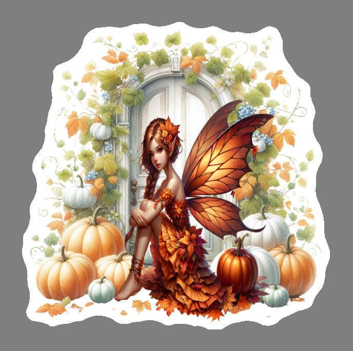 Fall Fairy Vinyl Decal Sticker Weatherproof UV Coated Outdoor Indoor Durable
