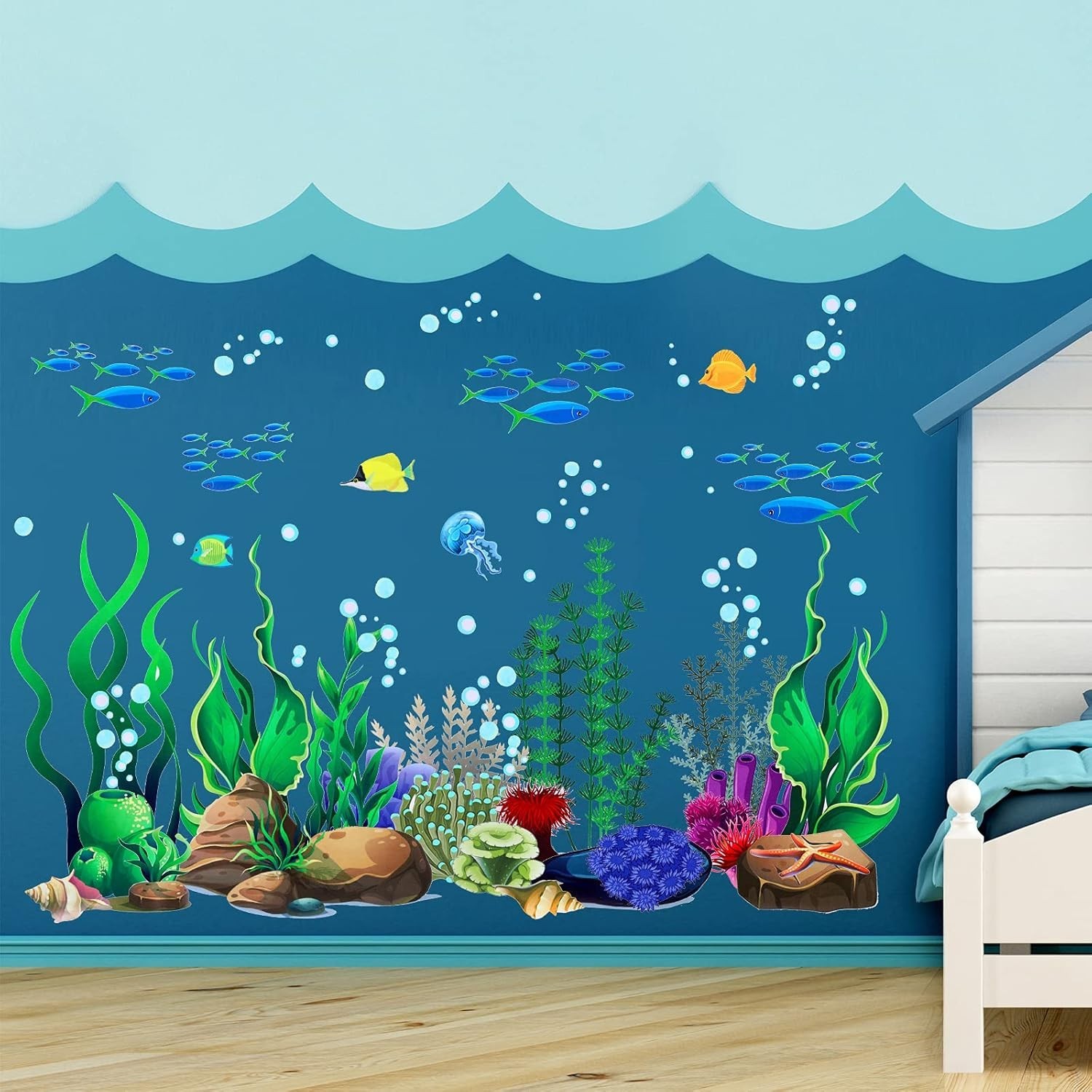 Underwater Sea Creatures Wall Decals 4 Sheets Included