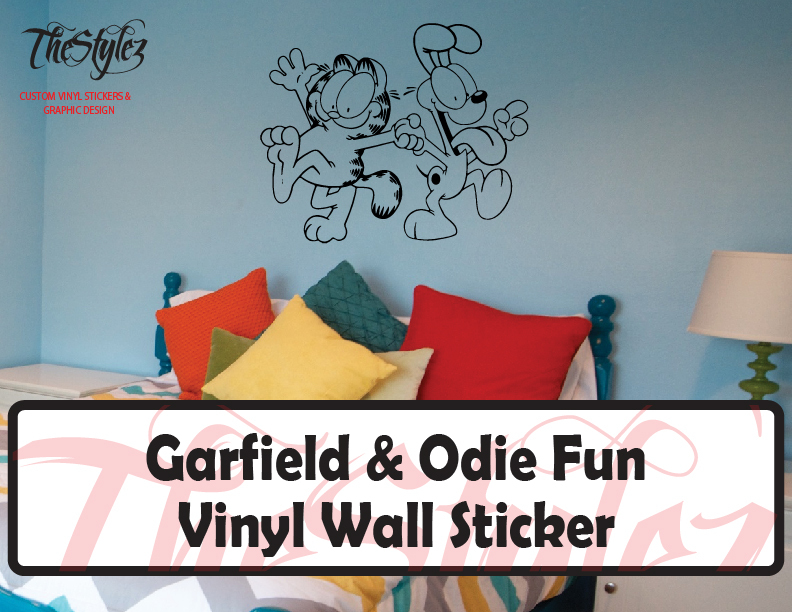 Garfield & Odie Fun Custom Wall Vinyl Sticker