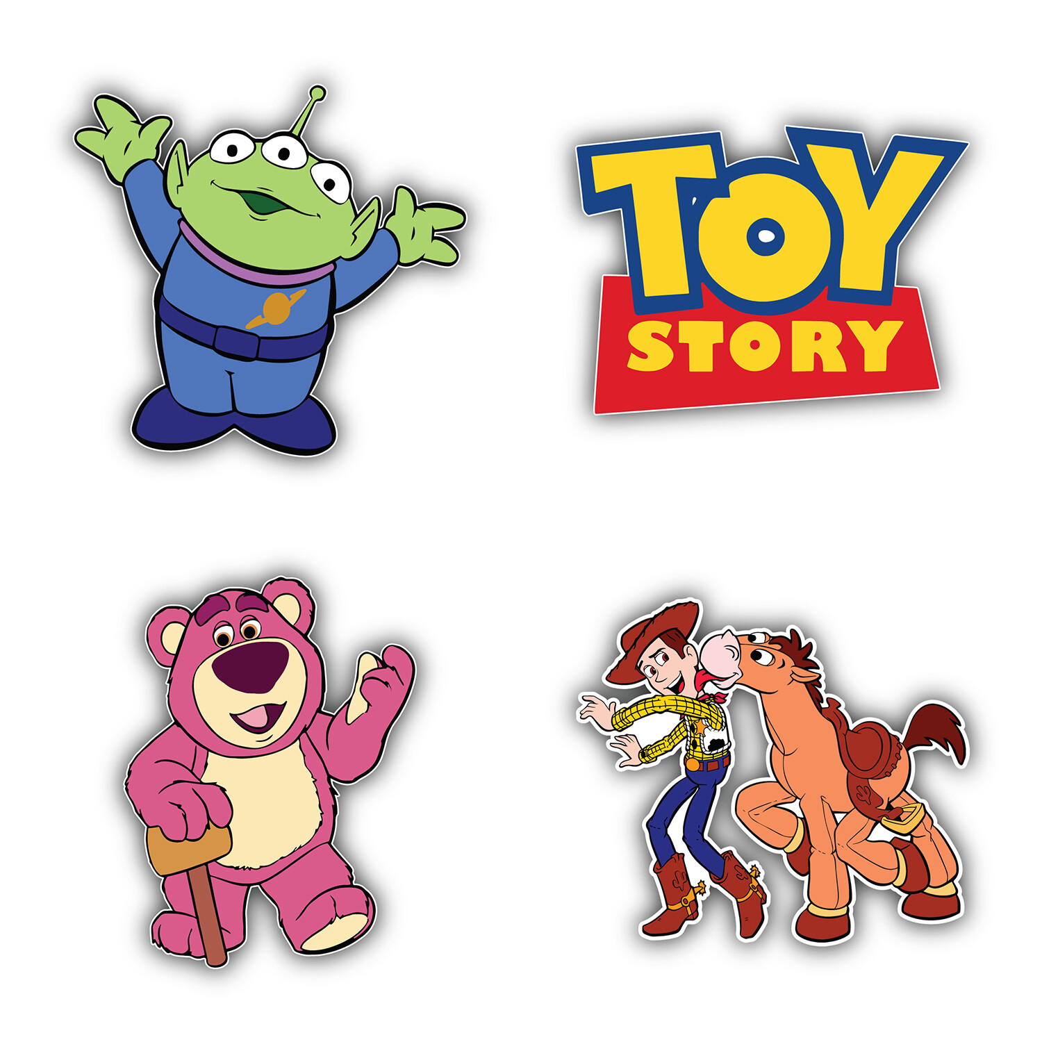 Toy Story Cartoon Set Of 4 Vinyl Sticker Decal – 5" longer side ID:1