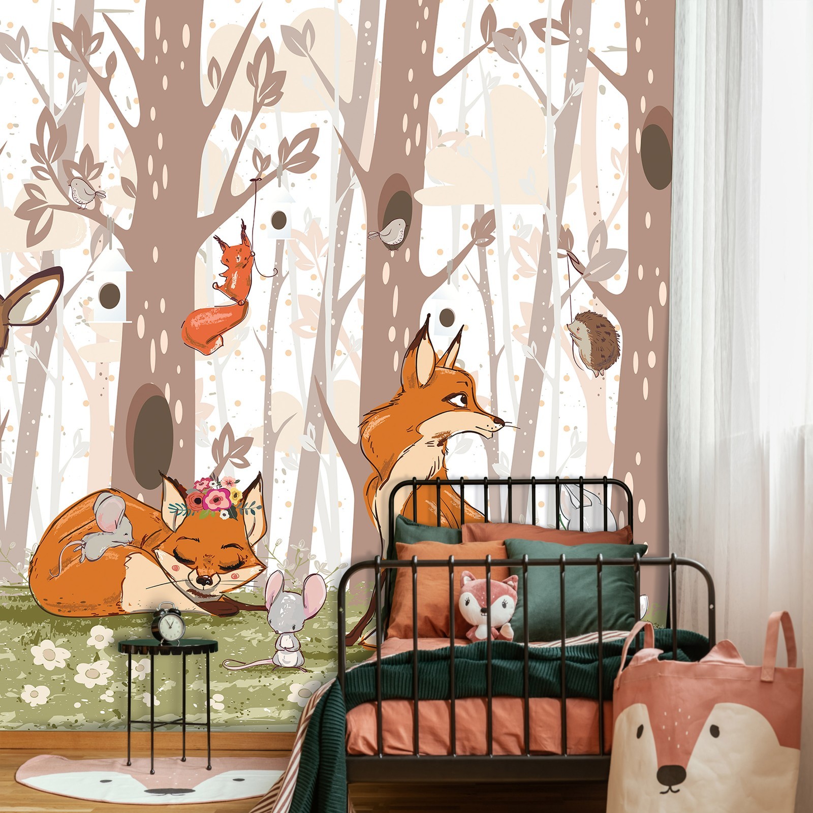 Nursery forest PHOTO WALLPAPER 12×8 foot giant brown bedroom wall decor unisex